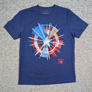 Captain America T-Shirt 75th Shield Disney Store Excl Adult MEDIUM Marvel Tee